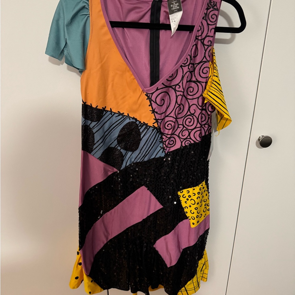 Disney Pink and Black Nightmare Before Christmas Dress W/Wig - Halloween